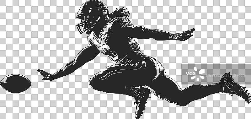 橄榄球运动员轮廓图片素材