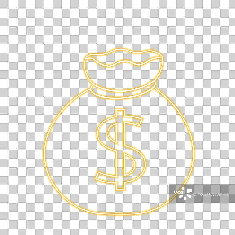 霓虹效果的钱袋图片素材