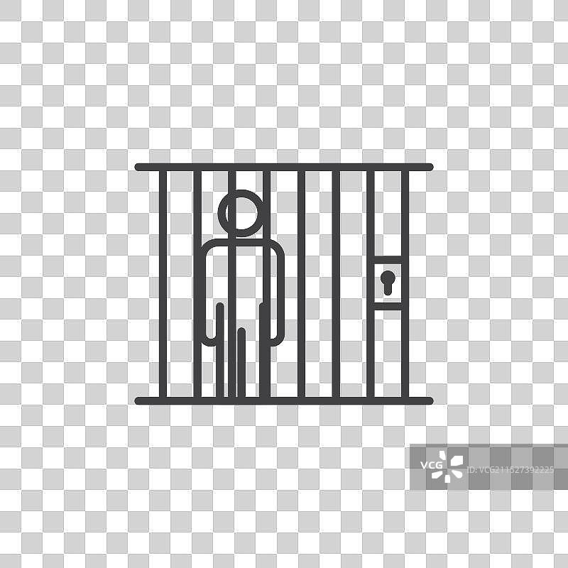 白色背景上的监狱图标集图片素材