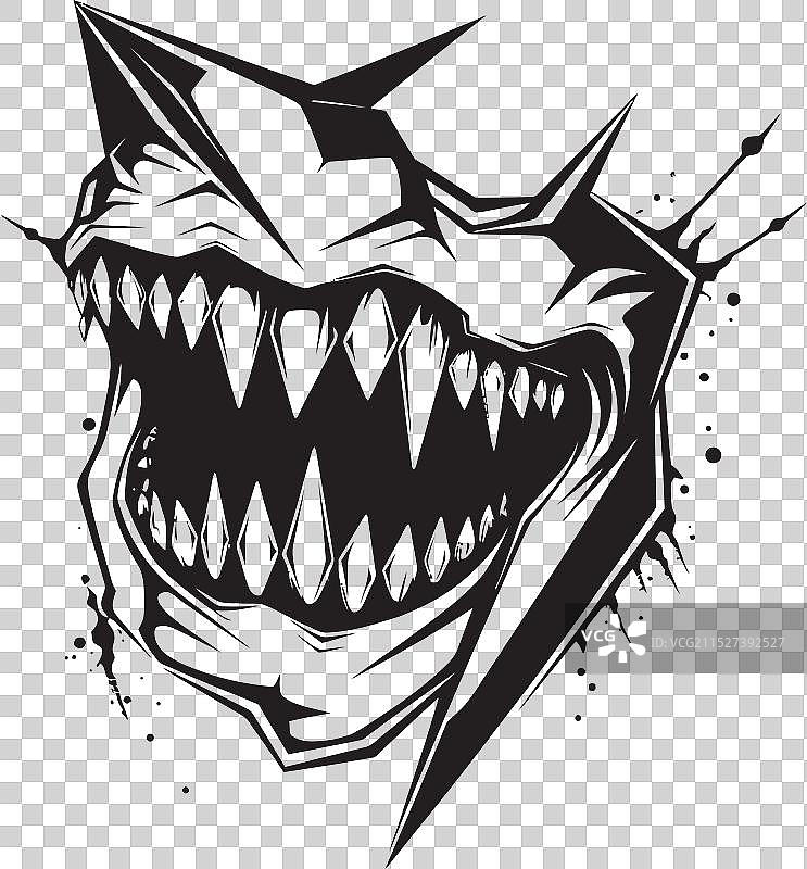 恶魔之口险恶下颌线设计深渊咧嘴笑图片素材