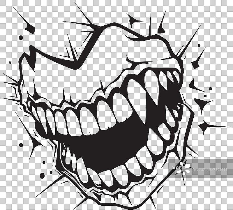 阴影笼罩的邪恶咧嘴笑图片素材