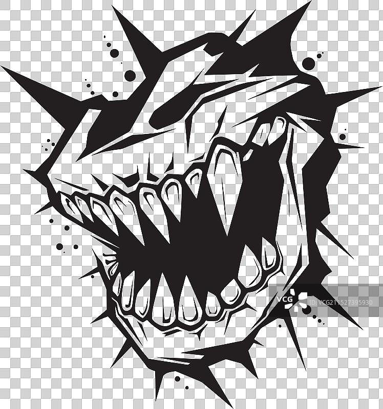 邪恶的咧嘴笑邪恶的下巴设计图片素材