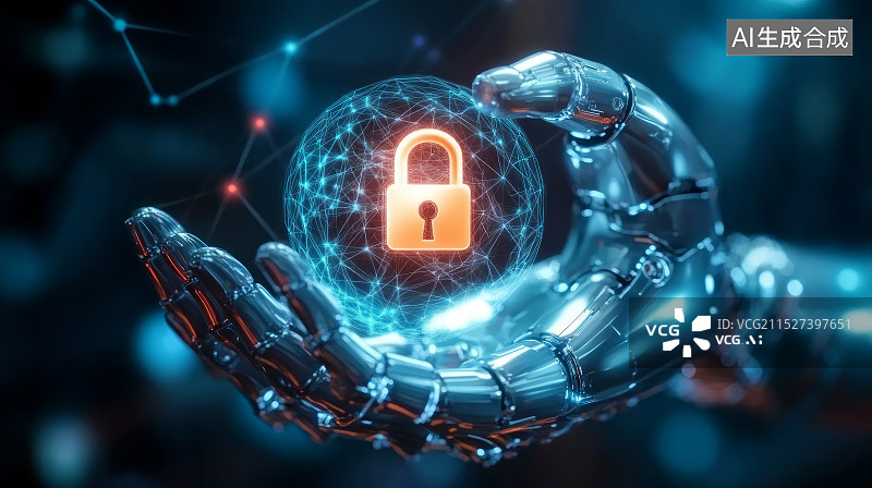 【AI数字艺术】指纹解锁科技网络数据安全概念背景图片素材
