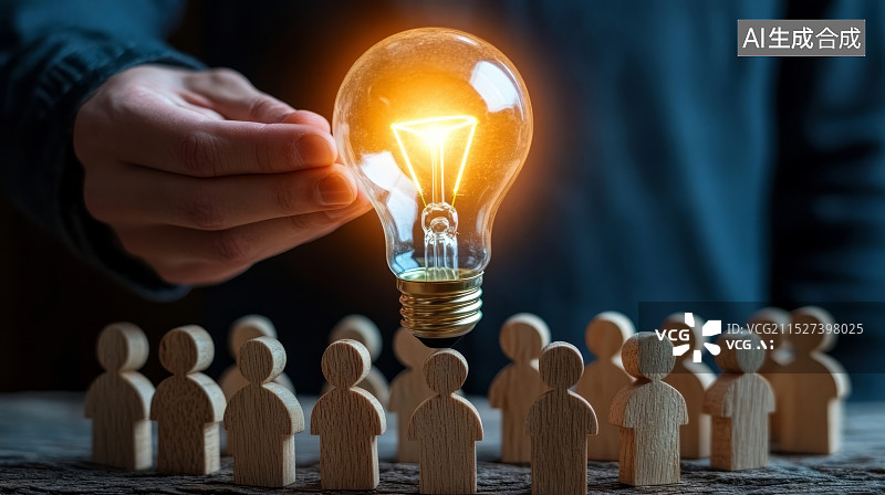【AI数字艺术】企业团队头脑风暴创新想法灵感概念图片素材