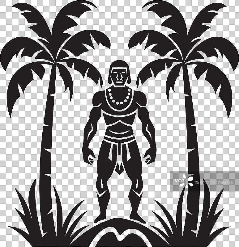 夏威夷女郎热带宁静图图片素材