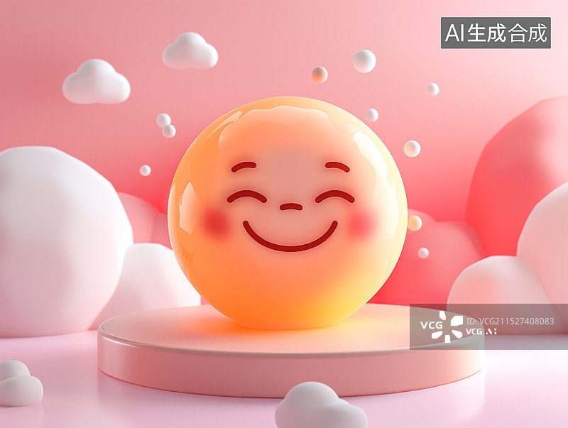 【AI数字艺术】面带微笑的可爱表情包图片素材