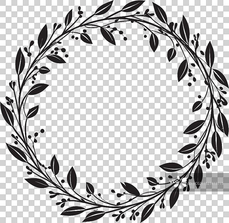 缟玛瑙树叶花环装饰图片素材