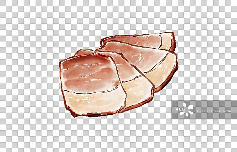 腊肉腊肠大雪节气中国传统美食-国风元素图片素材