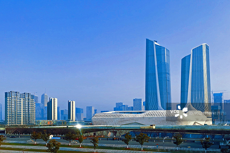 江苏南京，双塔楼，双子塔。图片素材