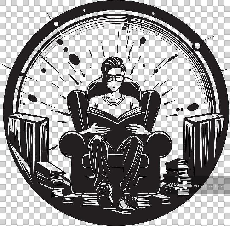 黑色书籍中的教育伊甸园学生图片素材