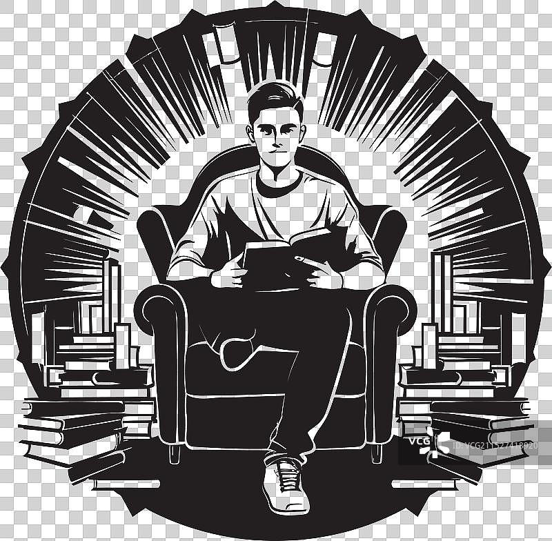 黑色书籍中的教育伊甸园学生图片素材