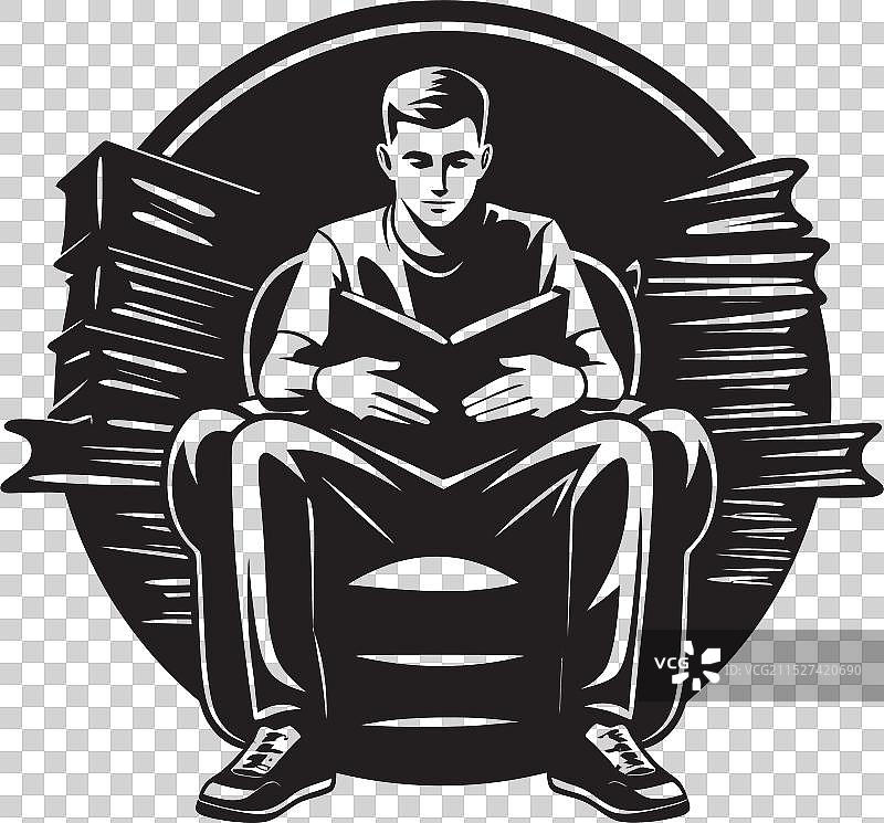 黑色书籍中的教育伊甸园学生图片素材