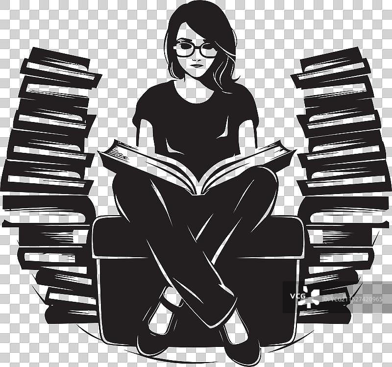 黑色书籍中的教育伊甸园学生图片素材