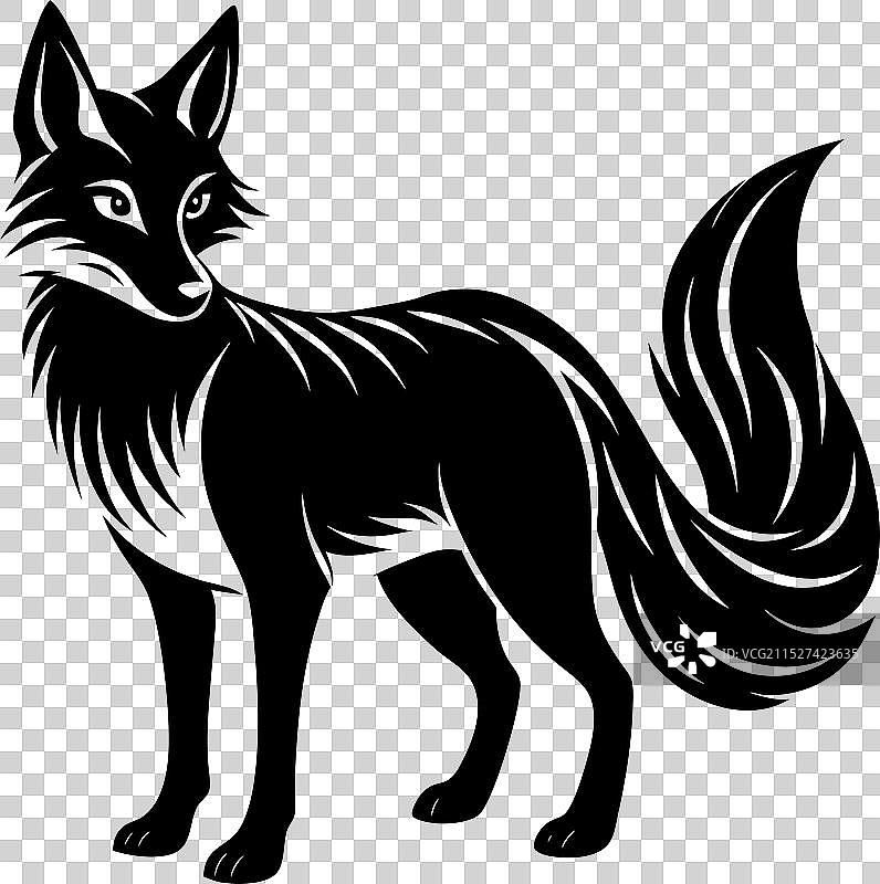 银狐剪影图像图片素材