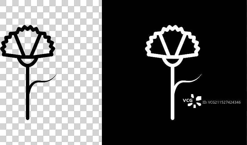 白色背景上的康乃馨图标集图片素材