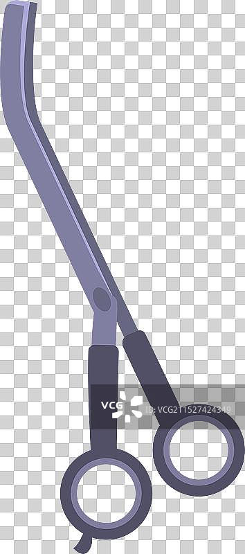 医生用手术剪刀夹持缝合针图片素材