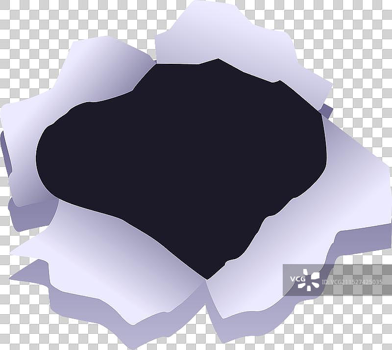 白色纸张上的弹孔撕裂边缘图片素材