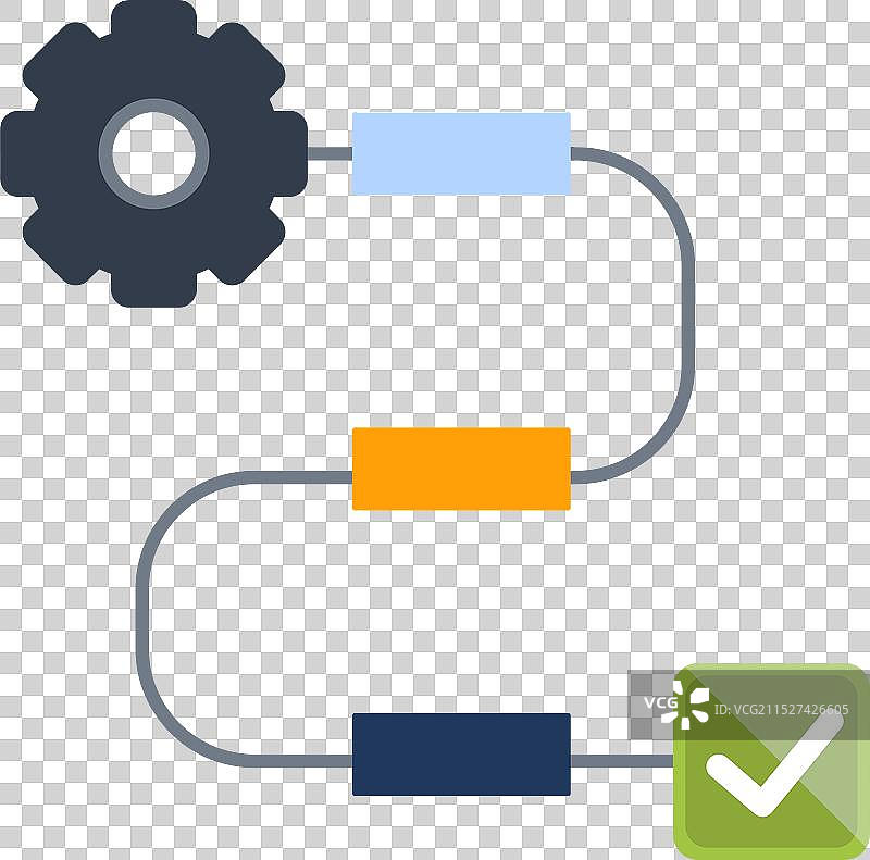 齿轮驱动的工作流程自动化系统图片素材