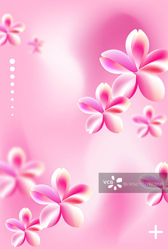 樱花花朵春天花瓣渐变流体艺术插画图片素材