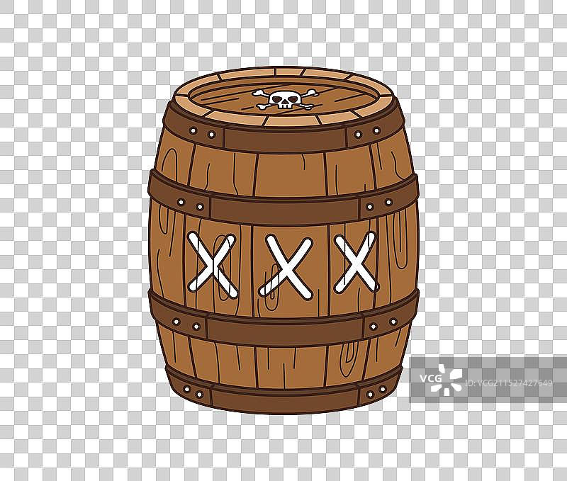 卡通海盗和海盗桶图片素材