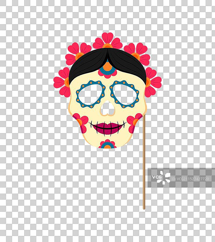 卡特里娜糖骷髅亡灵节拍照亭面具图片素材