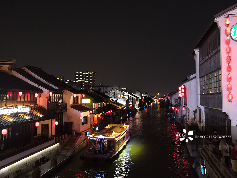 无锡古镇夜景图片素材