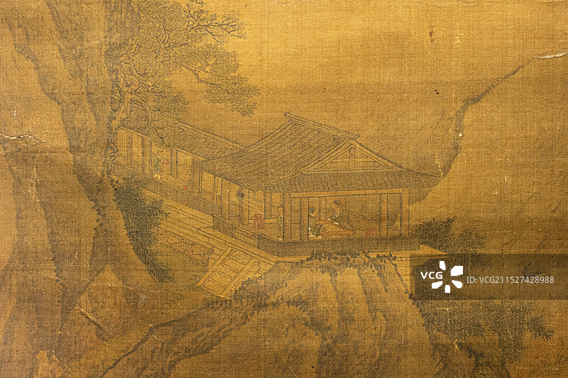 绢本中国画图片素材