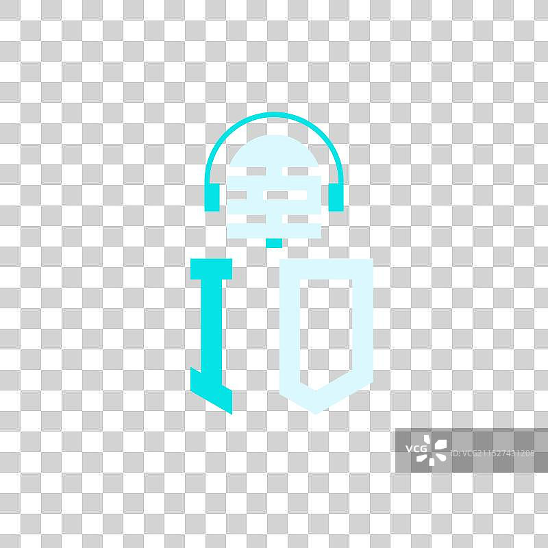IO字母麦克风音频音乐Logo设计图片素材