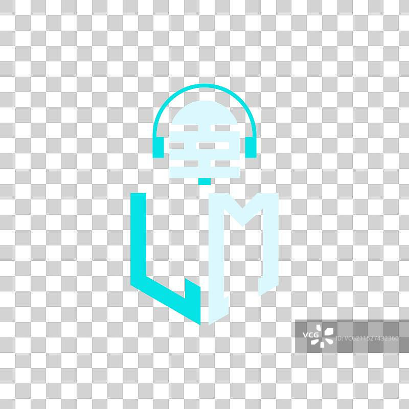 用于音频音乐的LM麦克风标志设计图片素材