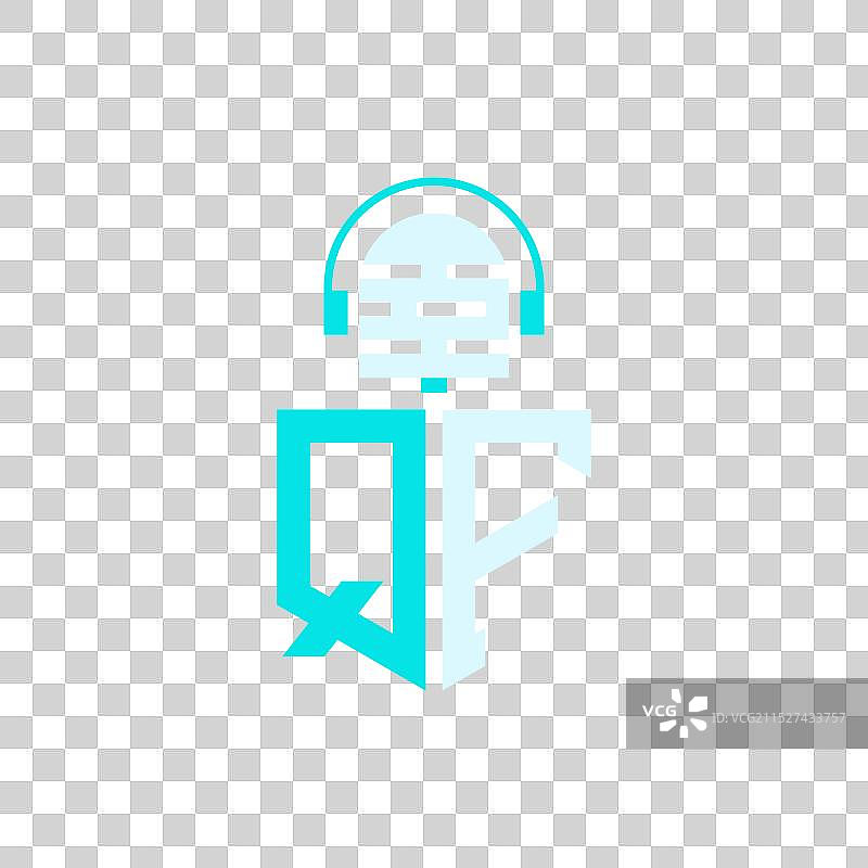 用于音频音乐的QF麦克风标志设计图片素材