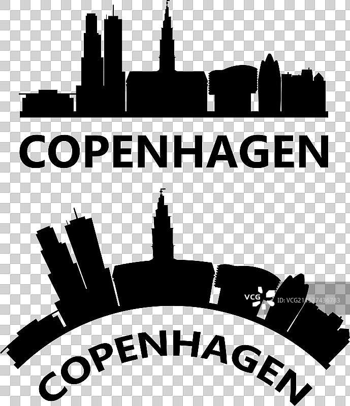 哥本哈根城市天际线剪影图片素材