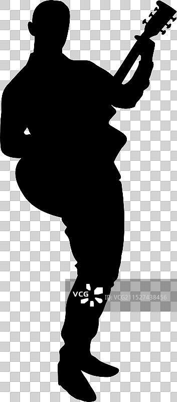 吉他演奏者剪影图像图片素材