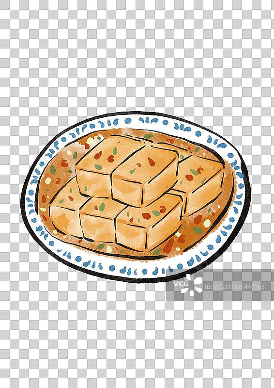 国潮风淄博美食插画元素-豆腐箱图片素材