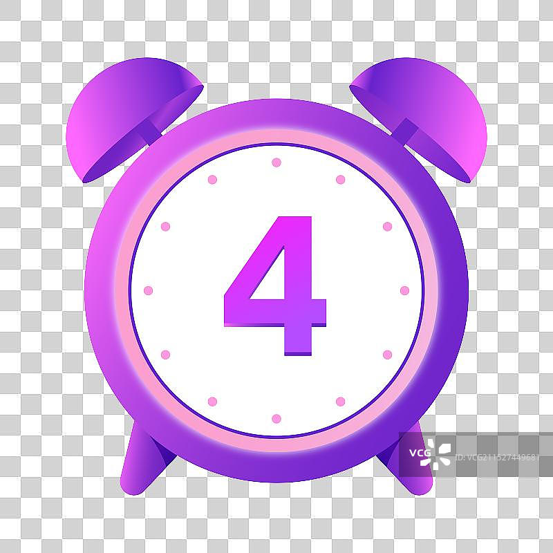 平面插画购物节大促紫色倒计时钟表免扣元素图片素材