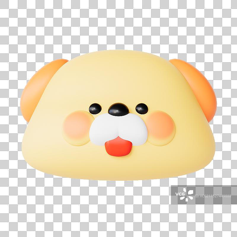 3D渲染不同角度的可爱小狗免扣元素图片素材