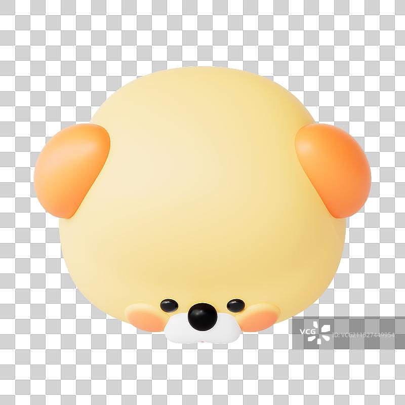 3D渲染不同角度的可爱小狗免扣元素图片素材