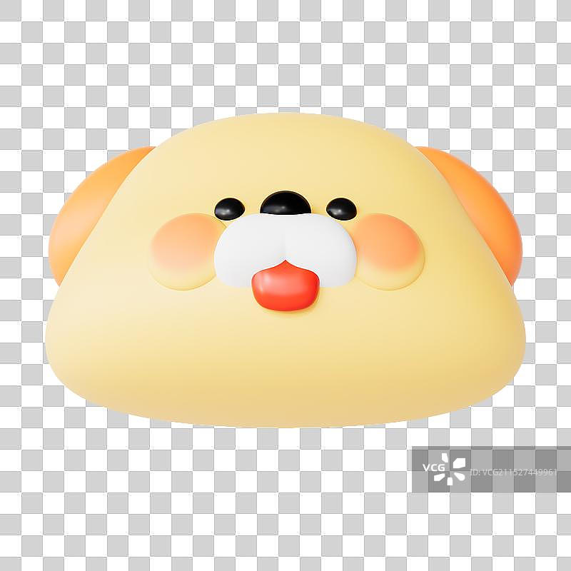 3D渲染不同角度的可爱小狗免扣元素图片素材