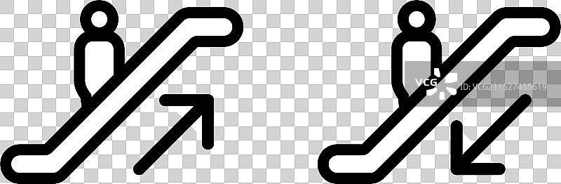 简约经典扶梯向上和向下标志图片素材