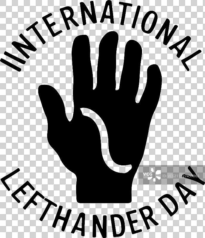 国际左撇子日剪影艺术图片素材