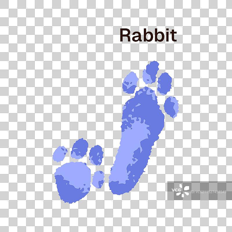 兔子足迹前后印花图标图片素材