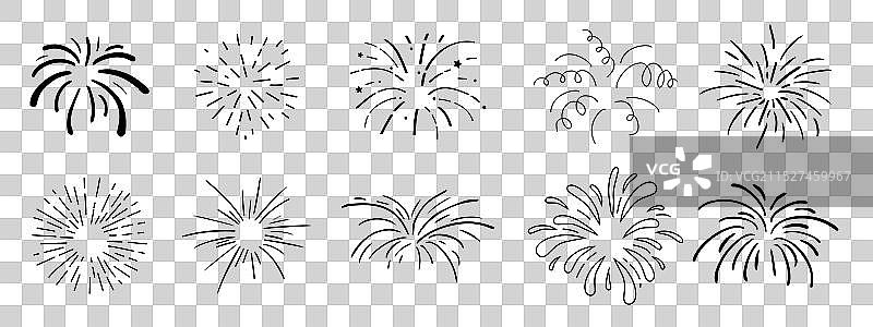 烟花涂鸦线条放射状爆炸图片素材