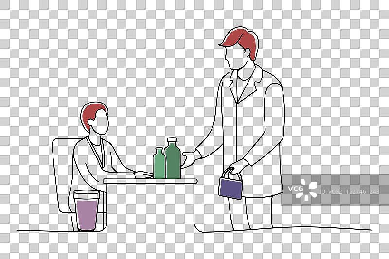 药剂师在药房协助顾客图片素材