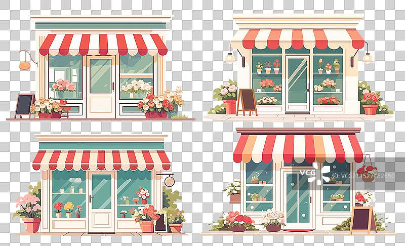 花店精品店建筑外观橱窗图片素材