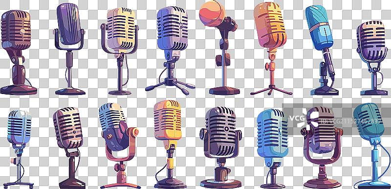 卡通音响音乐设备麦克风套装图片素材
