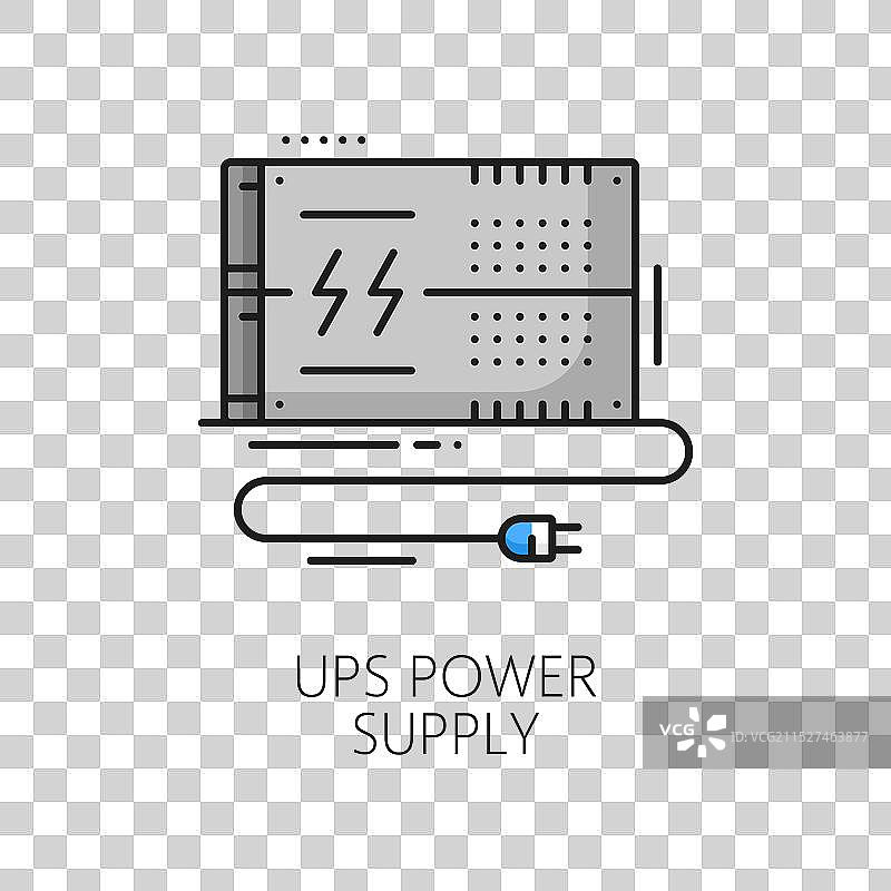 UPS电源软件彩色细线图标图片素材