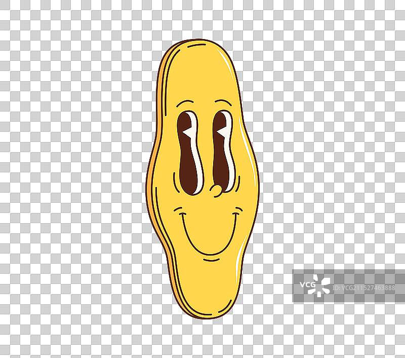 卡通复古70、80年代嬉皮士面部符号图片素材