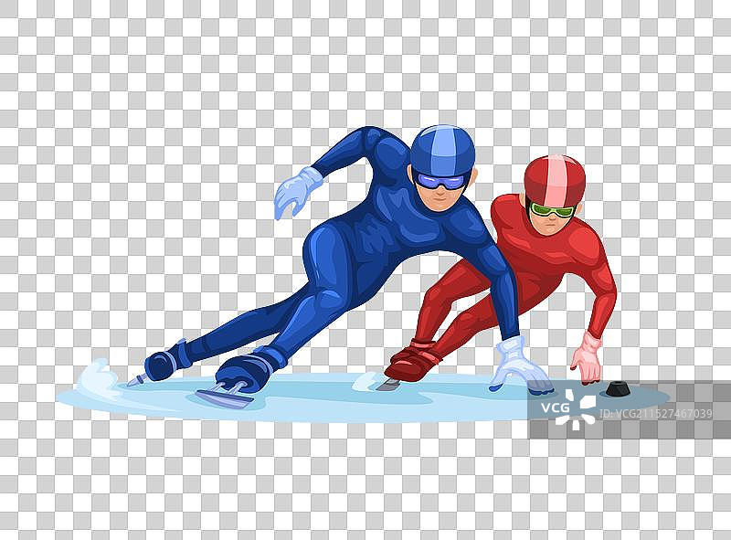 速度滑冰运动卡通图片素材