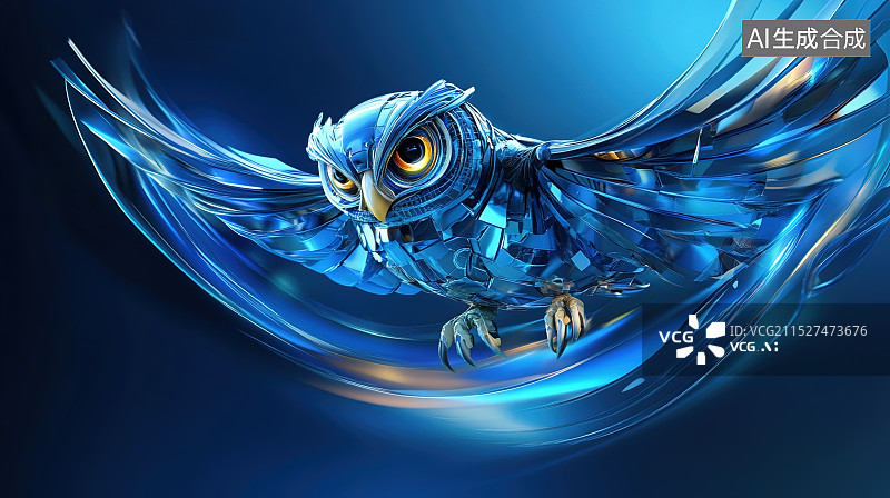 【AI数字艺术】夜之精灵猫头鹰图片素材