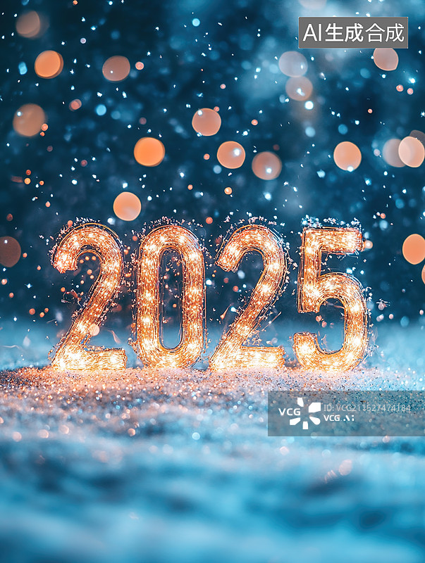 【AI数字艺术】新年新气象 2025新年计时图片素材