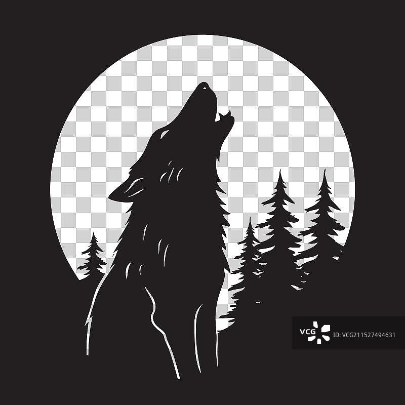 夜狼标志设计图片素材